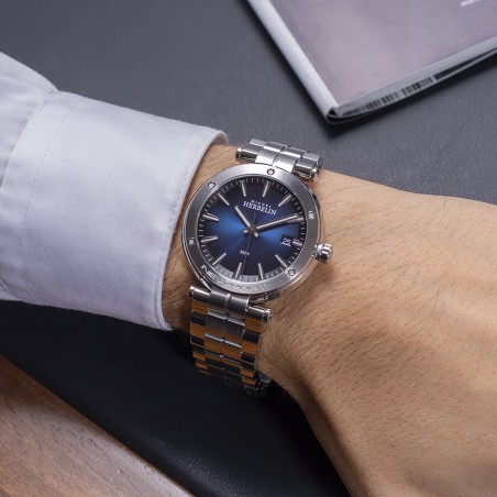 Montre homme newport michel herbelin acier argenté – analogiques