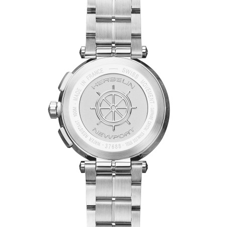 Montre homme chronographe michel herbelin newport chrono acier argenté 37688b35 – chronographes
