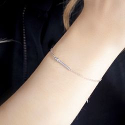 Bracelet femme funambule la garçonne argent 925/1000 et diamant - bracelets-femme - edora - 3
