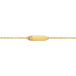 Bracelet femme addict la garçonne plaque or et diamant - bracelets-femme - edora - 2