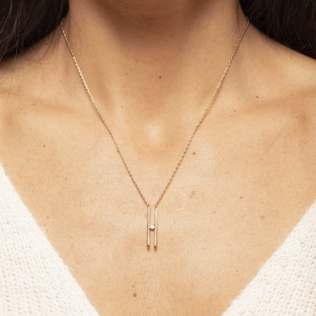Collier femme solitaire harmonie la garçonne plaque or et diamant – colliers femme