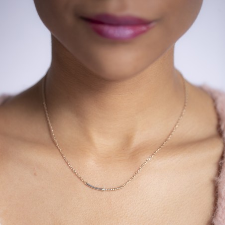 Collier femme solitaire indécise la garçonne plaque or et diamant – colliers femme