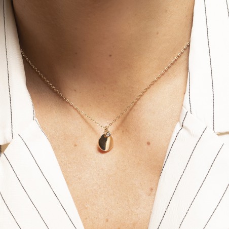 Collier femme solitaire jamais sans toi la garçonne plaque or et diamant – colliers femme