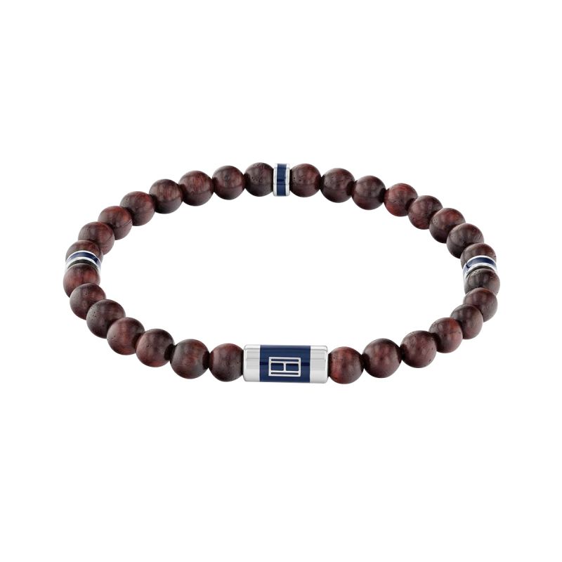 Bracelet homme tommy hilfiger perles bois - bracelets-homme - edora