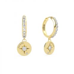 Boucles d'oreilles femme pendantes guess wanderlust métal doré et strass ube20021 - boucles-d-oreilles-femme - edora - 0
