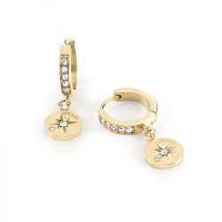 Boucles d'oreilles femme pendantes guess wanderlust métal doré et strass ube20021 - boucles-d-oreilles-femme - edora - 1