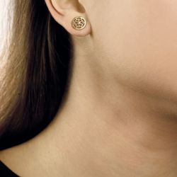 Boucles d'oreilles femme puces guess peony art doré argenté - boucles-d-oreilles-femme - edora - 1