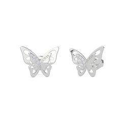 Boucles d'oreilles femme puces guess papillons métal argenté  - boucles-d-oreilles-femme - edora - 0