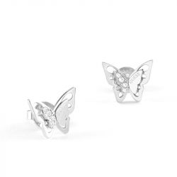 Boucles d'oreilles femme puces guess papillons métal argenté  - boucles-d-oreilles-femme - edora - 1