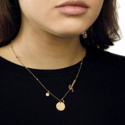 Collier femme guess peony art métal doré - colliers-femme - edora - 2