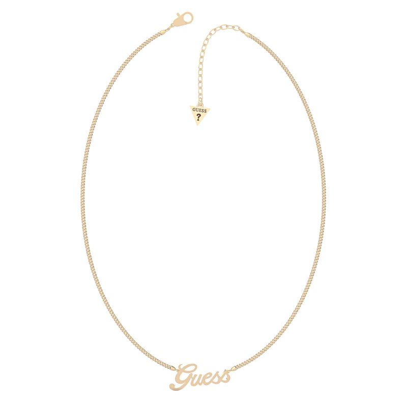 Collier femme  guess  logo power métal doré  - colliers-femme - edora