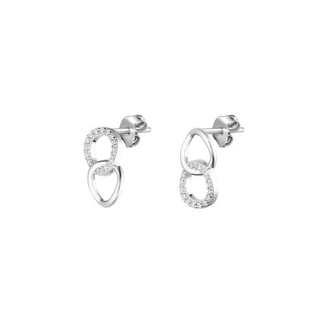 Boucles d’oreilles pendantes argent, or, perles & or blanc femme - pendantes - edora