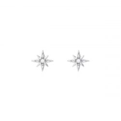 Boucles d'oreilles femme puces etoiles agatha argent 925/1000 et oxydes 02320432-136-tu - puces - edora - 0