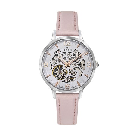 Montre femme automatique certus cuir rose  – automatiques