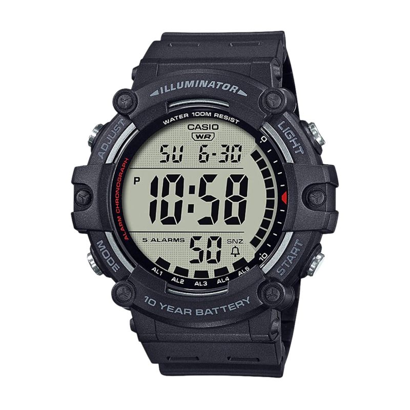 Montre digitale casio silicone noir - montres-homme - edora