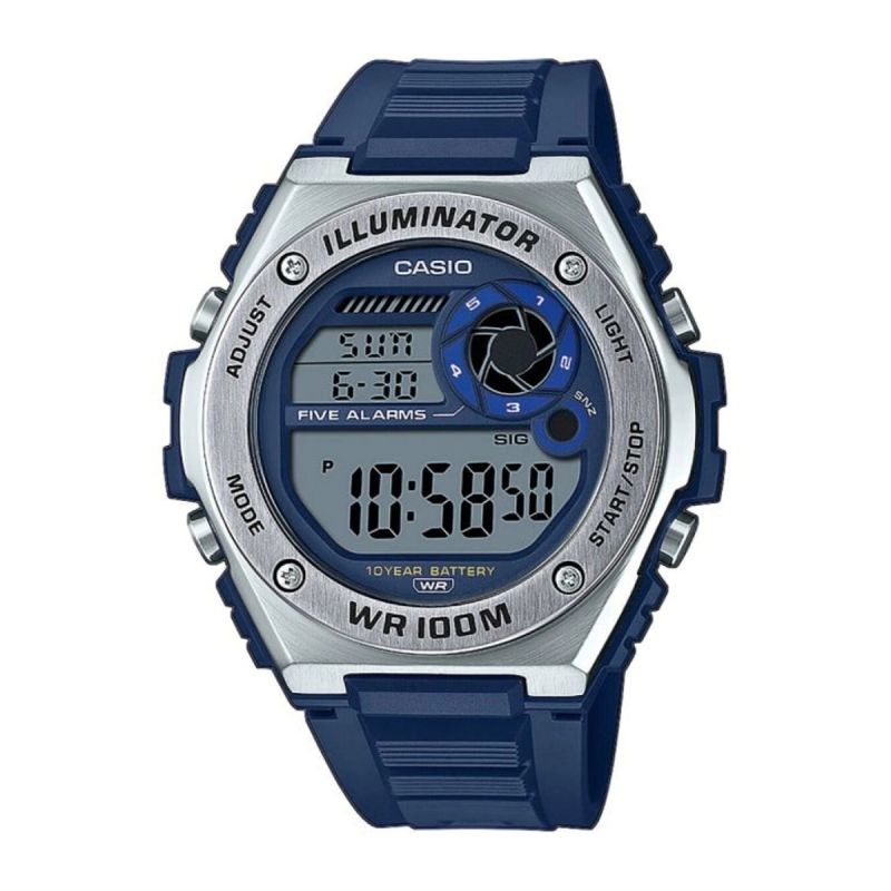 Montre homme digitale casio silicone bleu - digitales - edora