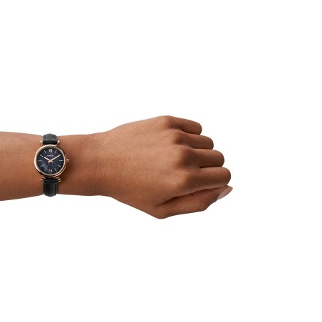 Montre femme fossil mini carlie cuir noir  – montres femme