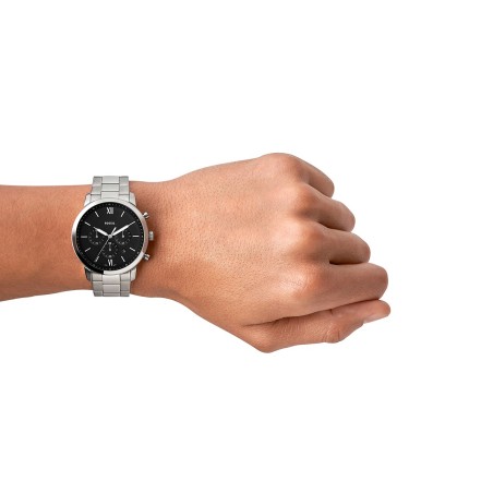 Montre homme chronographe fossil neutra  acier argenté – accueil