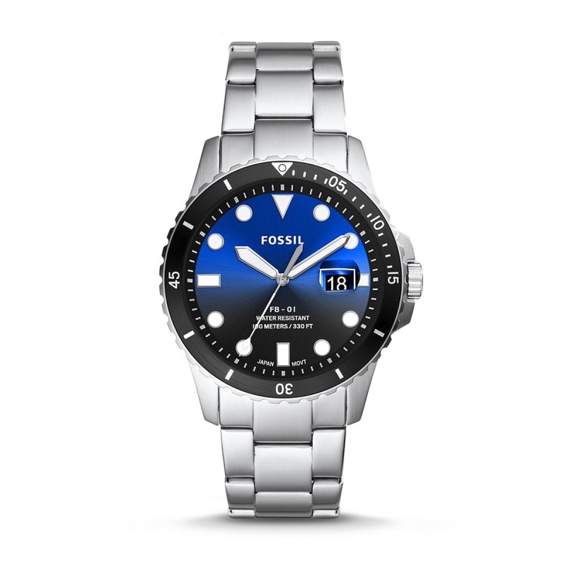 Montre homme fossil fb-01 acier argenté - montres-homme - edora