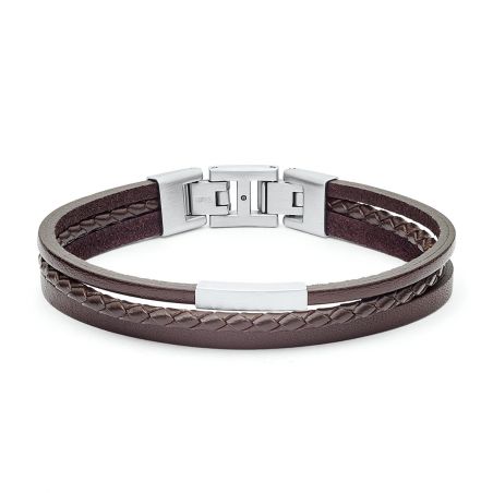 Bracelet or & argent, bracelet plaqué or, bracelet cuir & tissu (2) - bracelets-homme - edora - 1