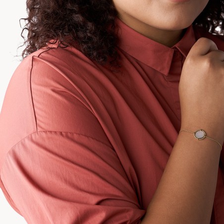 Bracelet femme fossil fossil station vintage heritage acier doré et nacre – bracelets femme