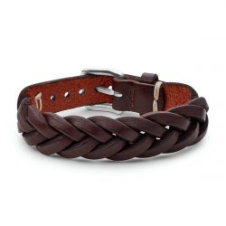 Bracelet homme fossil leather essentials cuir brun  - bracelets-homme - edora - 0