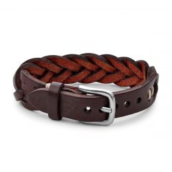 Bracelet homme fossil leather essentials cuir brun  - bracelets-homme - edora - 1