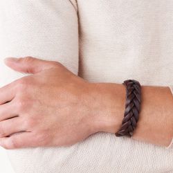 Bracelet homme fossil leather essentials cuir brun  - bracelets-homme - edora - 2
