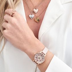 Montre femme olivia burton wonderland cuir rose perlé  - montres-femme - edora - 2