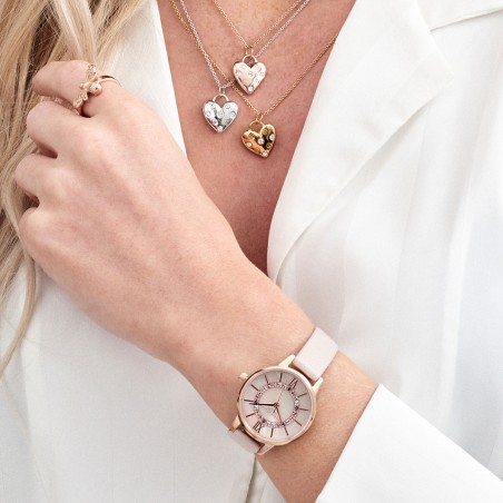 Montre femme olivia burton wonderland cuir rose perlé  – montres femme