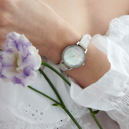 Montre femme olivia burton classics flirte cuir rose poudré  – montres femme