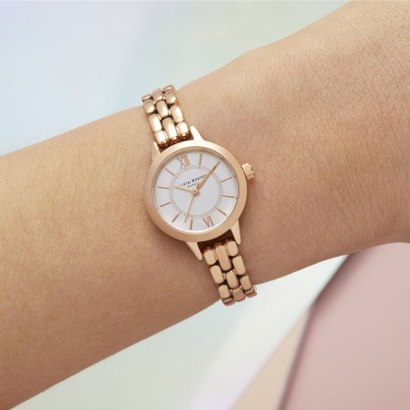 Montre femme olivia burton wonderland acier doré rose – montres femme