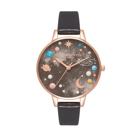 Montre femme olivia burton celestial  cuir noir – montres femme
