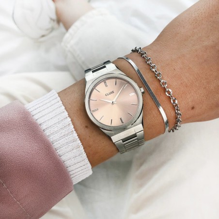 Montre femme cluse vigoureux acier argenté – montres femme