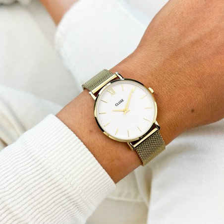 Montre femme cluse minuit acier doré  – montres femme