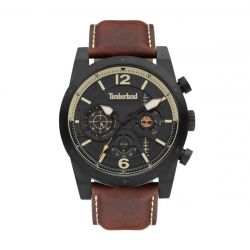 Montre homme chronographe timberland holyoke cuir brun   - montres-homme - edora - 0