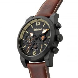 Montre homme chronographe timberland holyoke cuir brun   - montres-homme - edora - 1