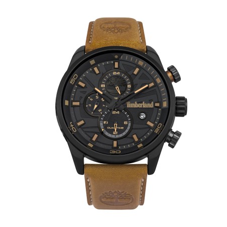Montre homme chronographe timberland henniker cuir marron – montres homme