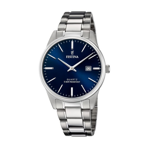 montre homme festina classics acier argenté