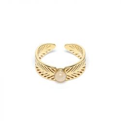 Bague femme emma et chloé daphnee laiton doré et quartz - bagues-femmes - edora - 0