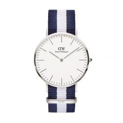 Montre homme daniel wellington classic glasgow nato bleu et blanc - analogiques - edora - 0
