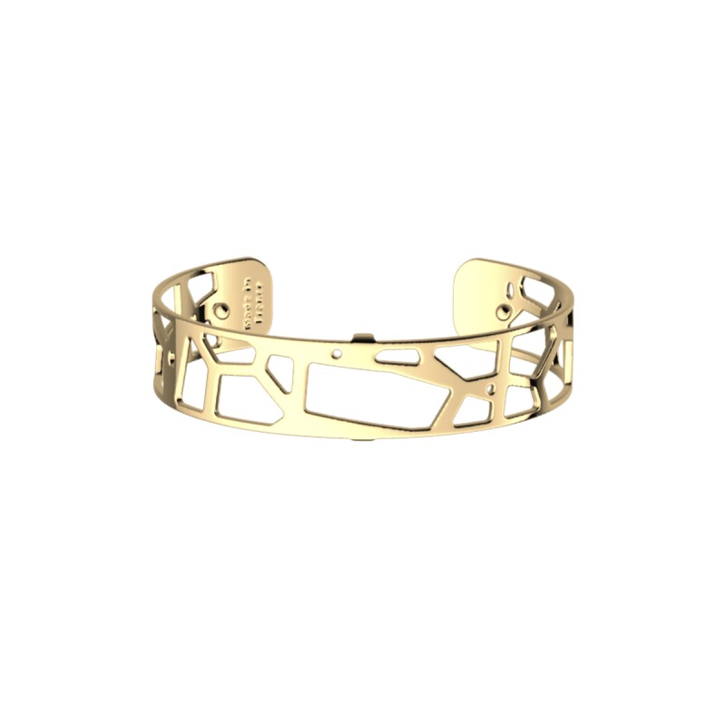 Bracelet jonc plaqué or ouvert boules personnalisé médaille 15 mm gravée