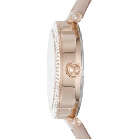 Montre femme michael kors cuir rose poudré – analogiques