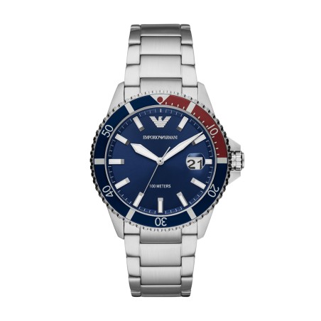 Montre homme emporio armani diver acier argenté – accueil