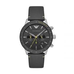 Montre homme chronographe emporio armani mario cuir noir  - chronographes - edora - 0