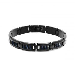 Bracelet homme mercury acier noir et carbone - bracelets-homme - edora - 0