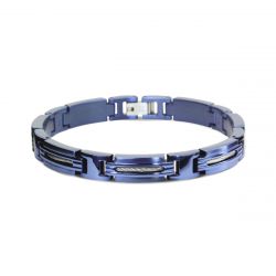 Bracelet homme marina  rochet acier argenté et bleu - bracelets-homme - edora - 0