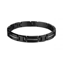 Bracelet homme marina  rochet acier noir - bracelets-homme - edora - 0