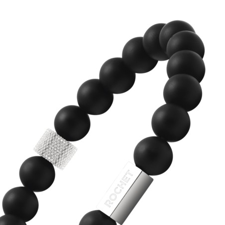 Bracelet homme zen rochet agates noires – bracelets homme
