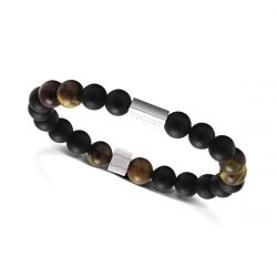 Bracelet or & argent, bracelet plaqué or, bracelet cuir & tissu (29) - bracelets-homme - edora - 2